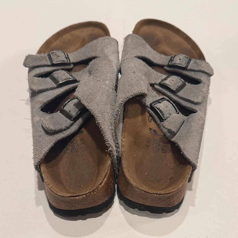 Birkenstock Gray Suede Strap Sandals